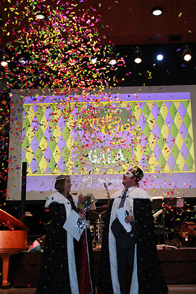 Mardi Gras confetti drop